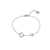 Rhodium Heart Cubic Zirconia Bracelet - CHOMEL