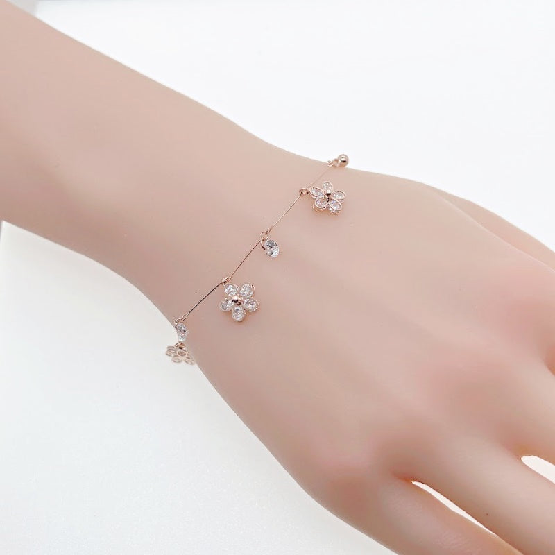 Flower Cubic Zirconia Bracelet - CHOMEL