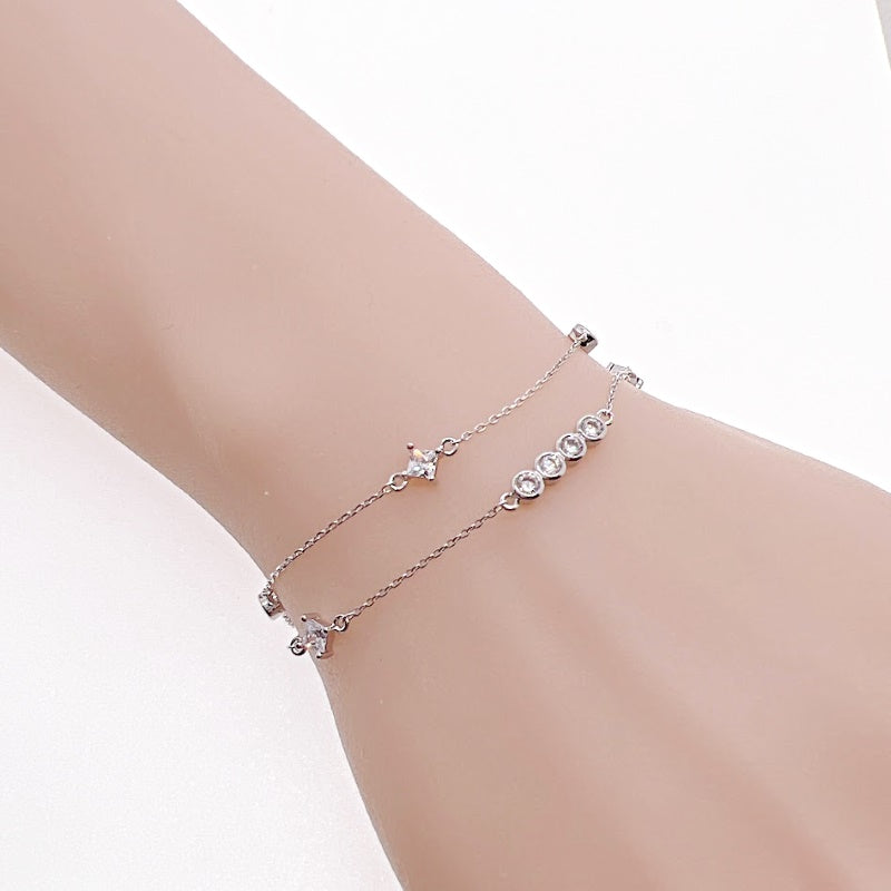 Cubic Zirconia Chain Bracelet - CHOMEL