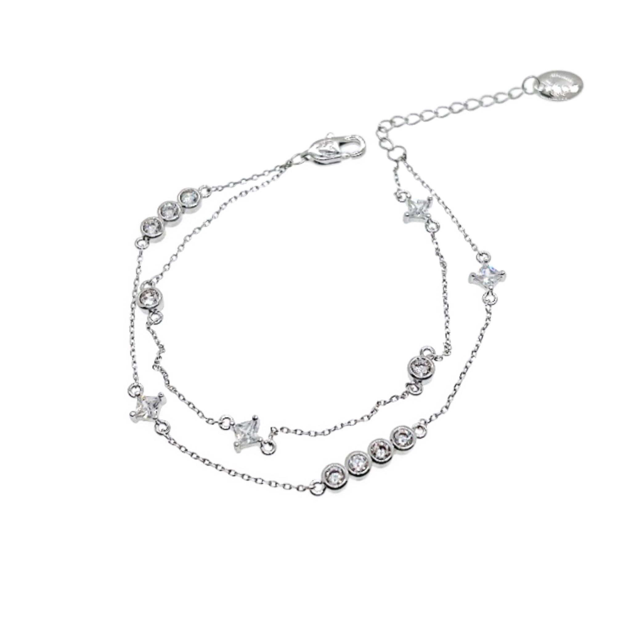 Cubic Zirconia Chain Bracelet - CHOMEL