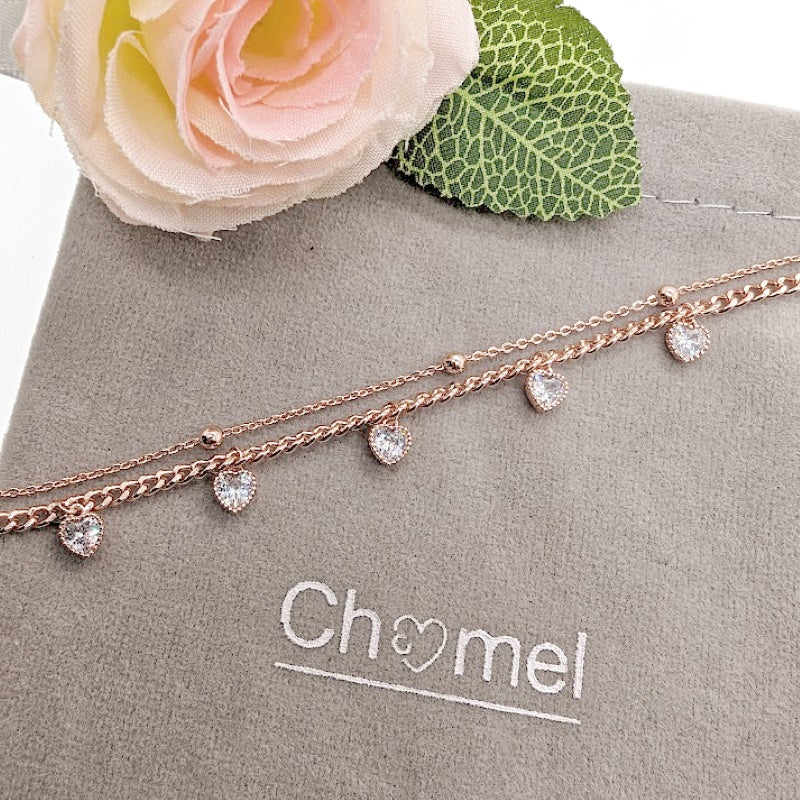 Heart Cubic Zirconia Bracelet - CHOMEL