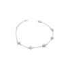 Rhodium Flower Cubic Zirconia Bracelet - CHOMEL