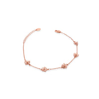 Rosegold Flower Cubic Zirconia Bracelet - CHOMEL