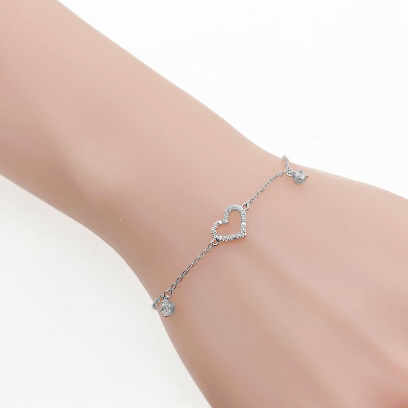 Heart Cubic Zirconia Bracelet - CHOMEL