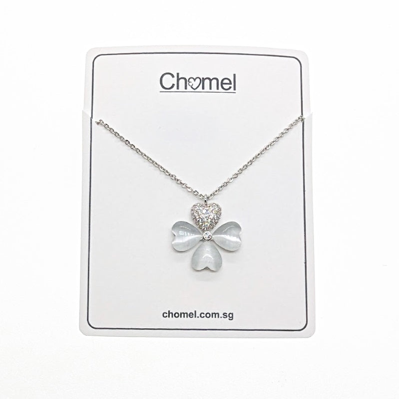 Clover Leaf Simulated Moonstone Necklace - CHOMEL