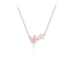 Simulated Moonstone Flower Necklace - CHOMEL