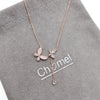 Simulated Moonstone Butterfly Necklace - CHOMEL
