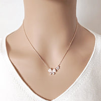 Simulated Moonstone Ribbon Necklace - CHOMEL