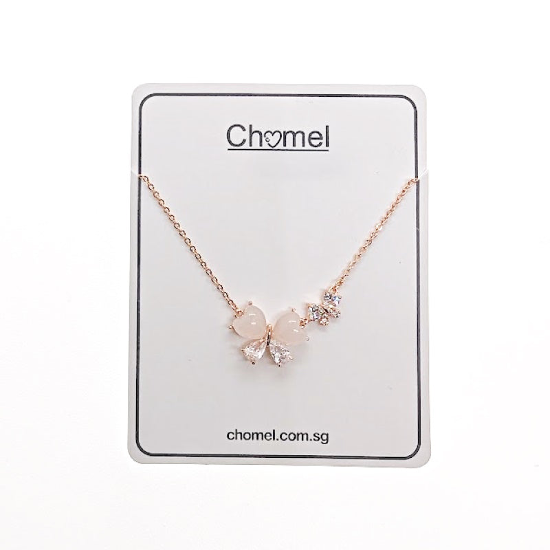 Simulated Moonstone Ribbon Necklace - CHOMEL