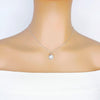 Flower Cubic Zirconia Pendant on Rhodium Necklace