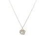 Flower Cubic Zirconia Pendant on Rhodium Necklace