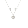 Flower Cubic Zirconia Pendant With Stud Earring Set