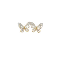 Enamel Butterfly With Cubic Zirconia Earrings