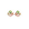 Enamel Flower With Crystal Earrings