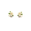Enamel Flower With Crystal Earrings