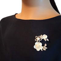 Flower Mother Of Pearl & Freshwater Pearl Brooch