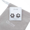 CHOMEL Freshwater Pearl Flower Rhodium Stud Earrings