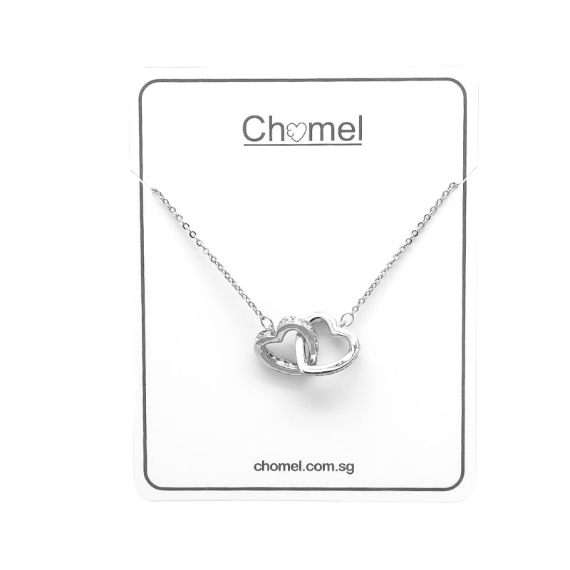 Heart Interlocking Cubic Zirconia Necklace - CHOMEL