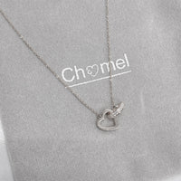 Heart Interlocking Cubic Zirconia Necklace - CHOMEL