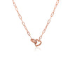 CHOMEL Cubic ZIrconia Interlocking Heart Rosegold Necklace