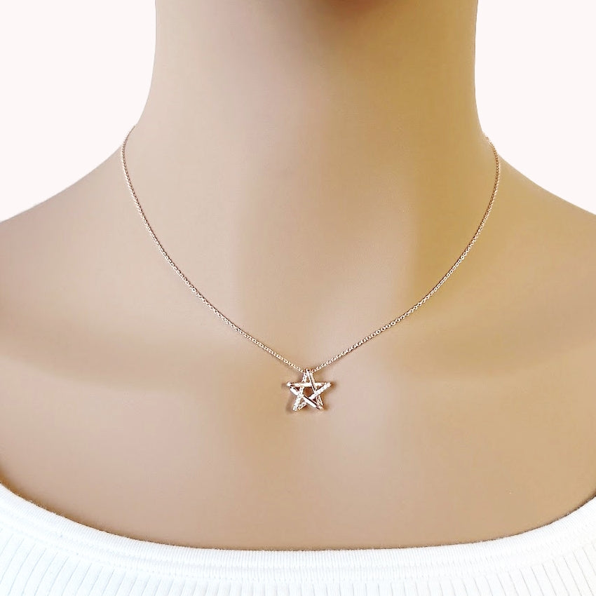 Star Cubic Zirconia Pendant Necklace - CHOMEL