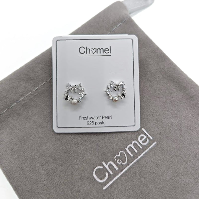 Freshwater Pearl Ribbon Earrings - CHOMEL