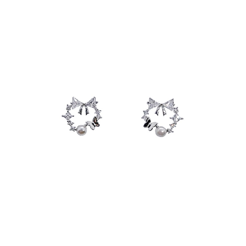 Freshwater Pearl Ribbon Earrings - CHOMEL