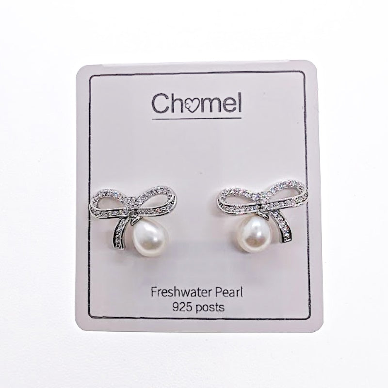 Freshwater Pearl Ribbon Earrings - CHOMEL