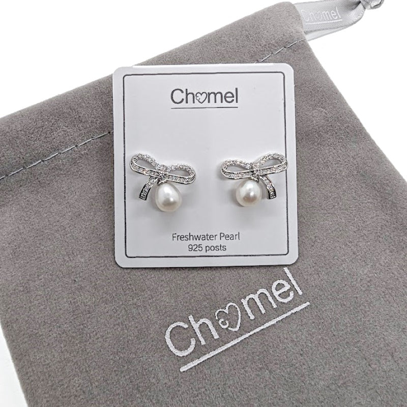 Freshwater Pearl Ribbon Earrings - CHOMEL