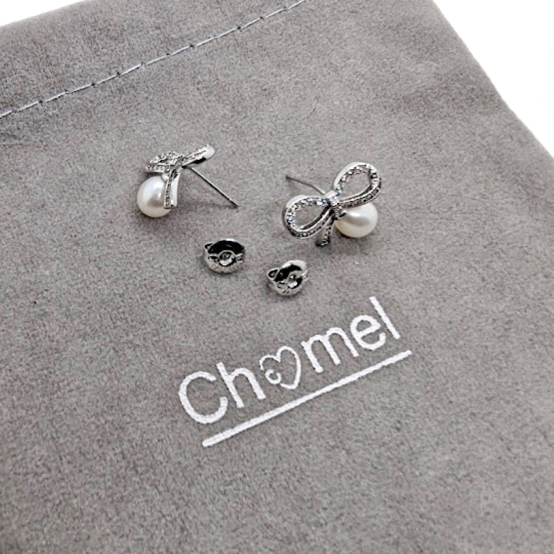 Freshwater Pearl Ribbon Earrings - CHOMEL