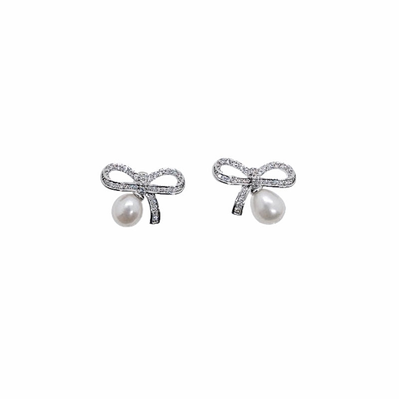 Freshwater Pearl Ribbon Earrings - CHOMEL