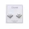 CHOMEL Freshwater Pearl Rhodium Stud Earrings