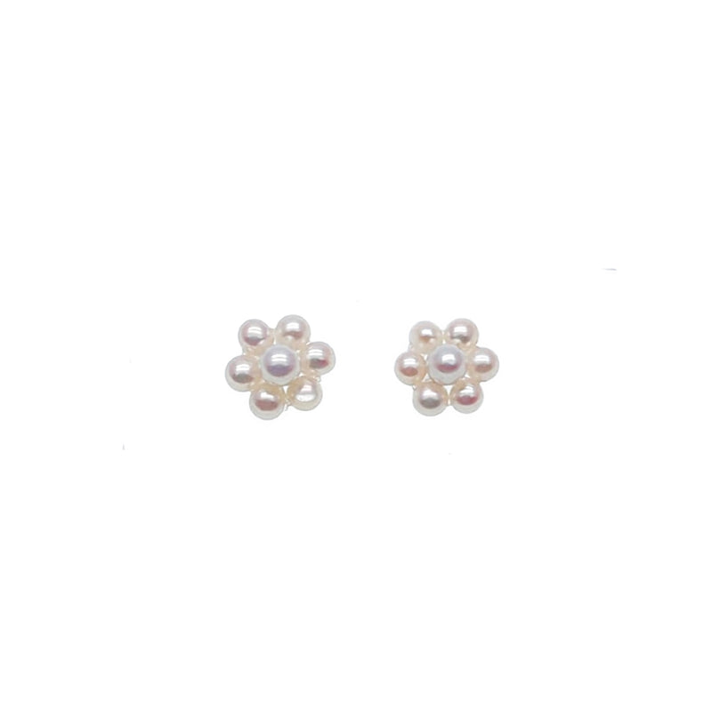 CHOMEL Freshwater Pearl Flower Stud Earrings
