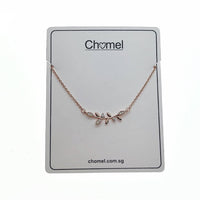 Leaf Cubic Zirconia Necklace - CHOMEL