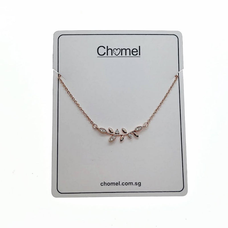 Leaf Cubic Zirconia Necklace - CHOMEL