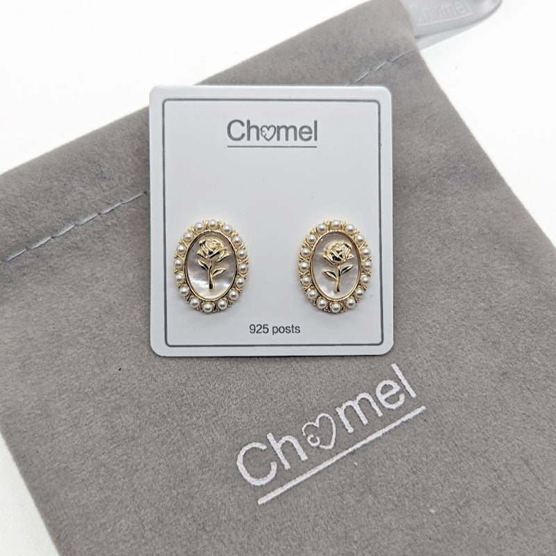 Mother of Pearl Gold Earrings - CHOMEL