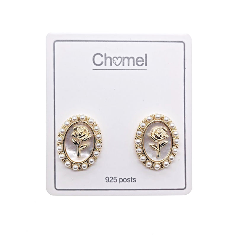 Mother of Pearl Gold Earrings - CHOMEL