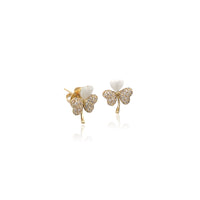 Clover Hearts Simulated Moonstone Earrings - CHOMEL
