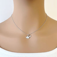 Gingko Leaf Mother of Pearl Necklace - CHOMEL