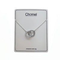 Interlocking Circle Cubic Zirconia Necklace - CHOMEL