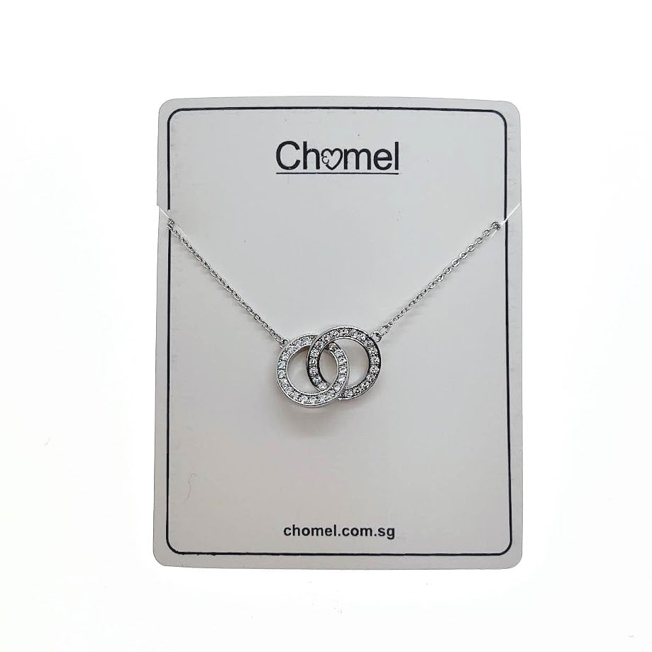 Interlocking Circle Cubic Zirconia Necklace - CHOMEL