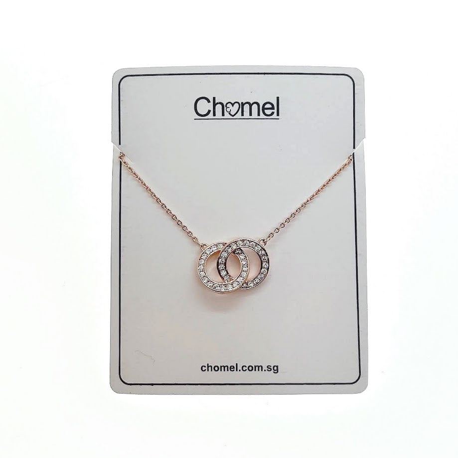 Interlocking Circle Cubic Zirconia Necklace - CHOMEL
