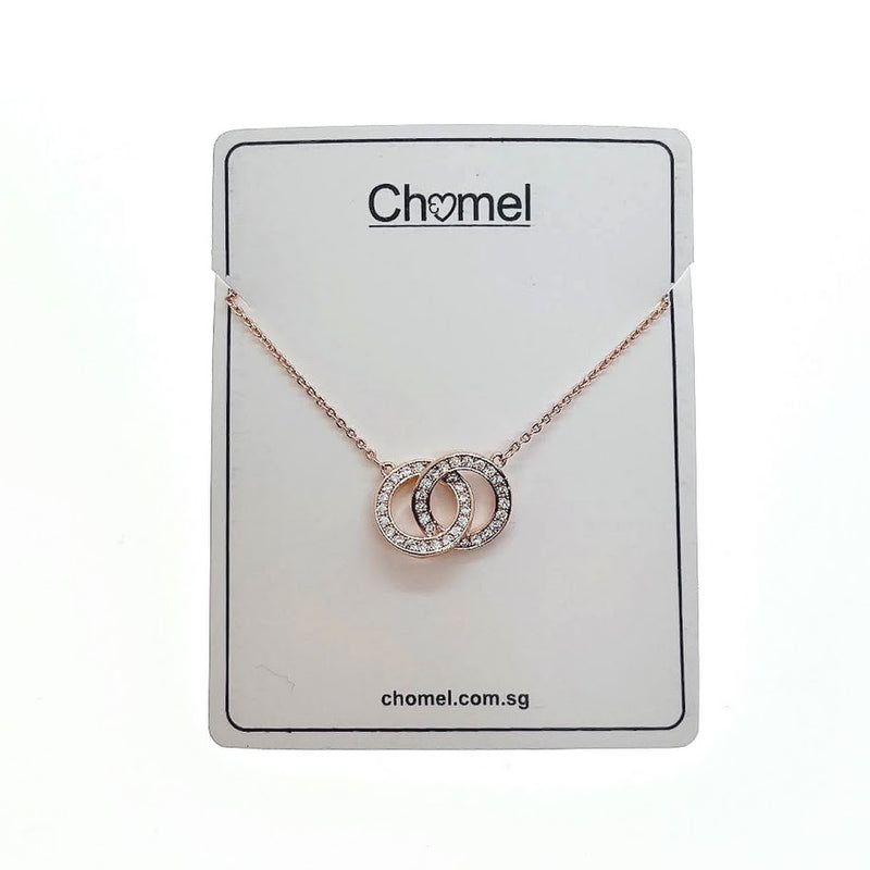 Interlocking Circle Cubic Zirconia Necklace - CHOMEL