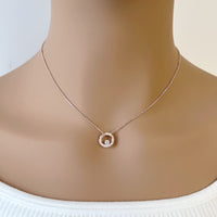 Round Cubic Zirconia Pendant - CHOMEL