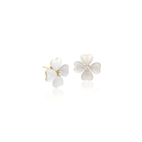 Clover Heart Simulated Moonstone Earrings - CHOMEL