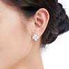 Clover Heart Simulated Moonstone Earrings - CHOMEL