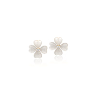 Clover Heart Simulated Moonstone Earrings - CHOMEL