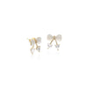Ribbon Simulated Moonstone Earrings - CHOMEL