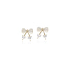 Ribbon Simulated Moonstone Earrings - CHOMEL