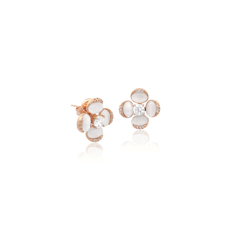 Flower Simulated Moonstone Earrings - CHOMEL